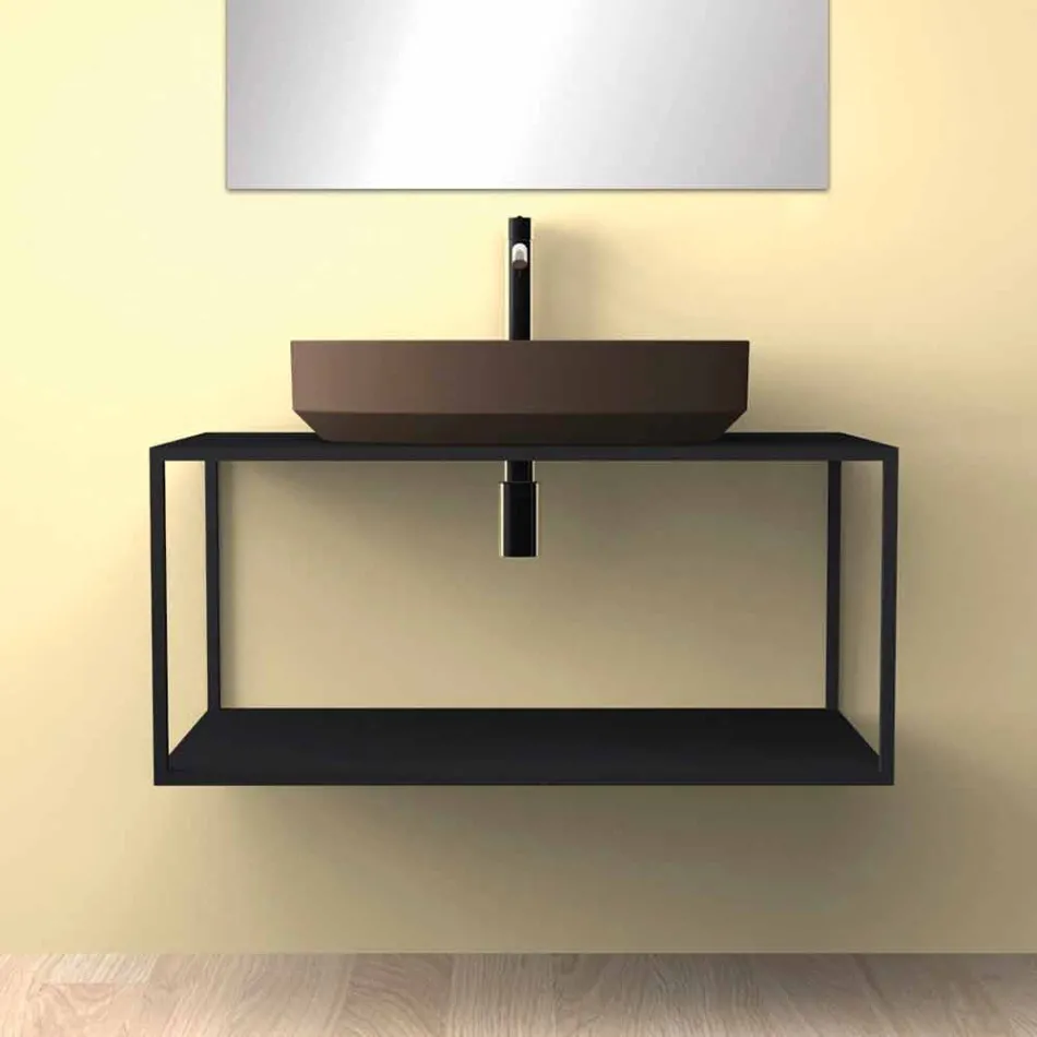 Ovales Aufsatzwaschbecken aus Keramik made in Italy, Yoel Viadurini