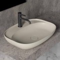 Ovale Arbeitsplatte Waschbecken für Badezimmer Design in Keramik Made in Italy - Omarance