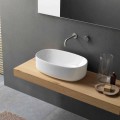 Oval Modern und Design Arbeitsplatte Waschbecken in weißer Keramik - Ventori1