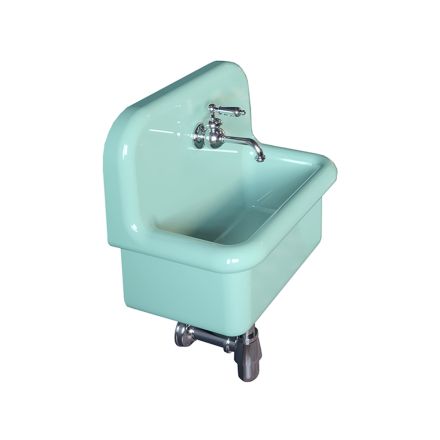 Waschbecken zur Einrichtung des Badezimmers aus wassergrüner einfarbiger Keramik – Jasmin Viadurini