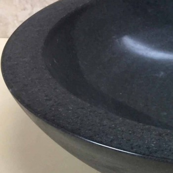 Design Aufsatzwaschbecken aus schwarzem Ziva-Naturstein