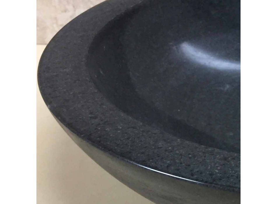 Design Aufsatzwaschbecken aus schwarzem Ziva-Naturstein Viadurini