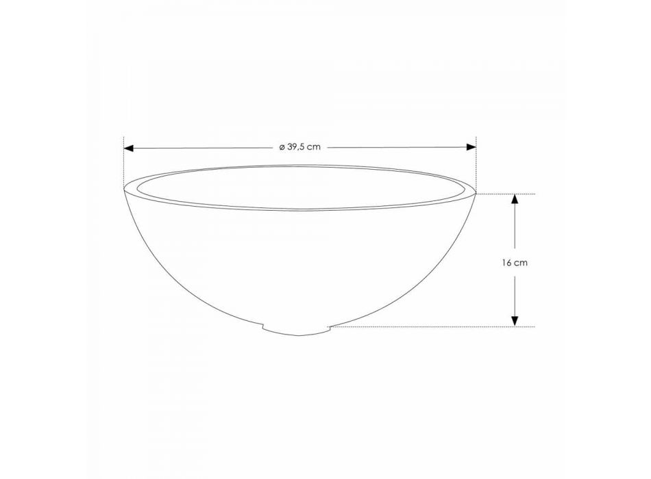 Rundes Aufsatzwaschbecken in Resin Optic White Finish - Circle Viadurini