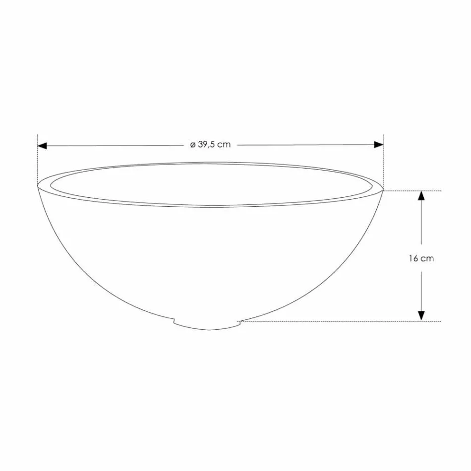 Rundes Aufsatzwaschbecken in Resin Optic White Finish - Circle Viadurini