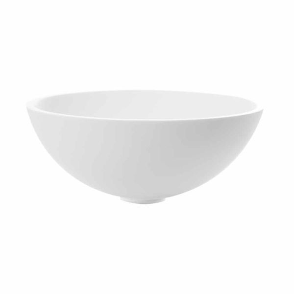 Rundes aufsatzwaschbecken in resin optic white finish - circle