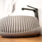 Rundes Aufsatzwaschbecken aus Zement und Harz – Ibisco Viadurini