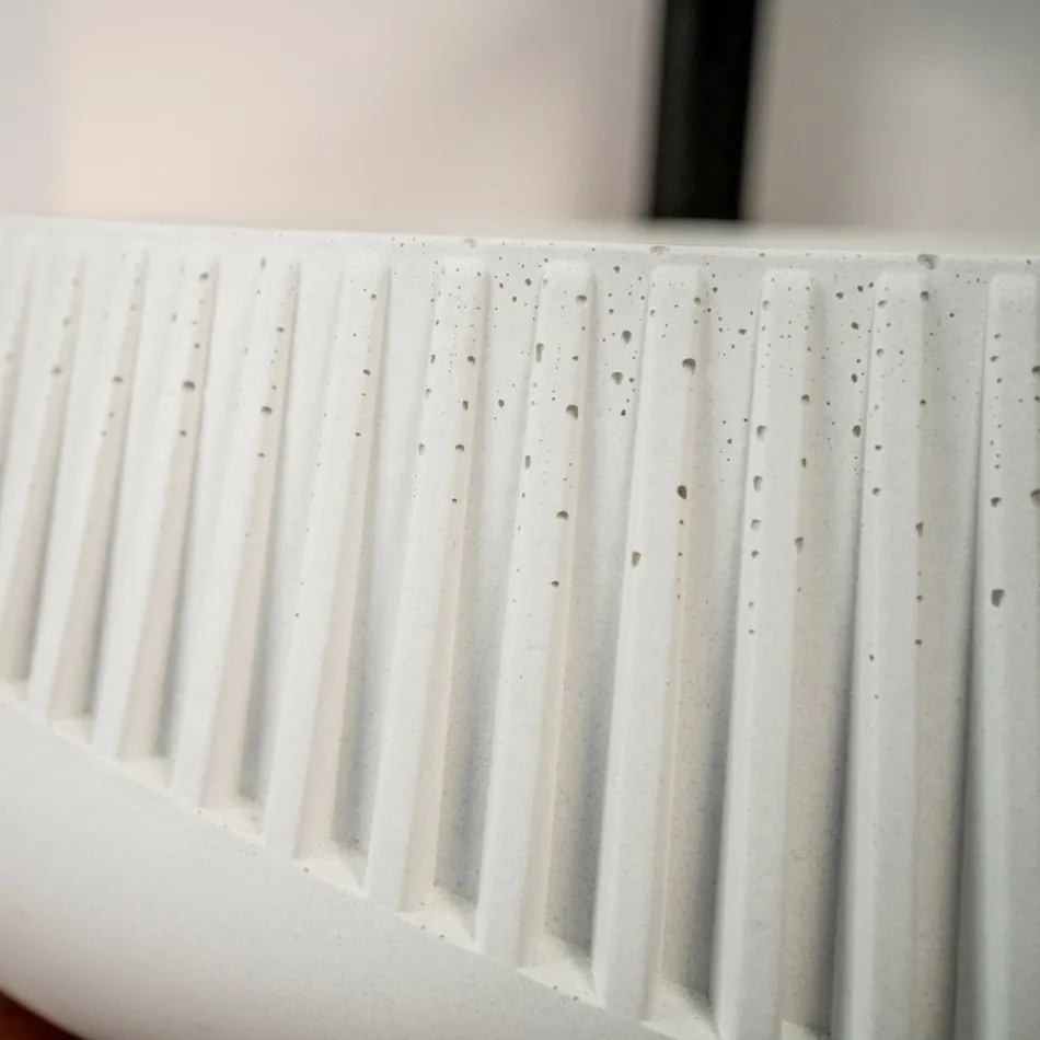 Rundes Aufsatzwaschbecken aus Zement und Harz – Ibisco Viadurini