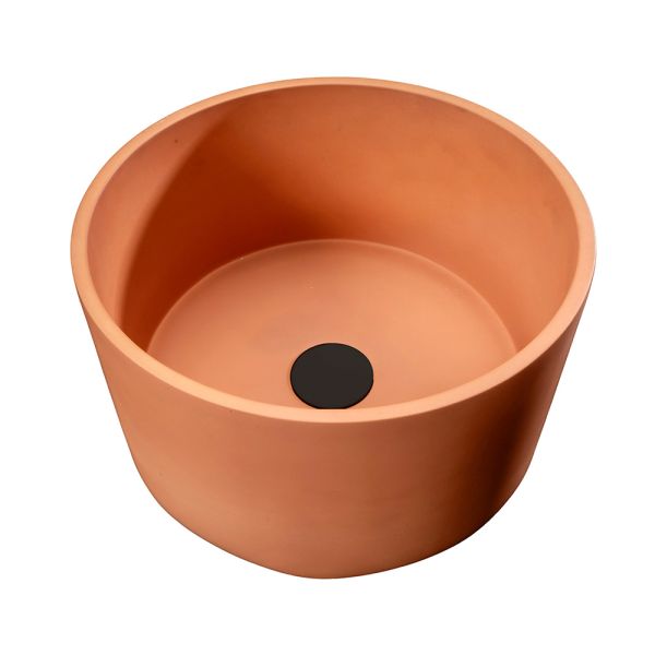 Rundes aufsatzwaschbecken aus mali-orange-terrazzo – azalee