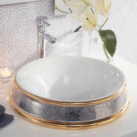 Design-Halbeinbauwaschbecken aus Schamott, handgefertigt in Italien, Manilo Viadurini