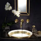 Halbeinbauwaschbecken aus Fire Clay mit Band in verschiedenen Ausführungen – Botticino Viadurini