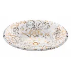 Halbeinbauwaschbecken aus Schamotteton mit goldener Spirale, hergestellt in Italien – Principe Viadurini