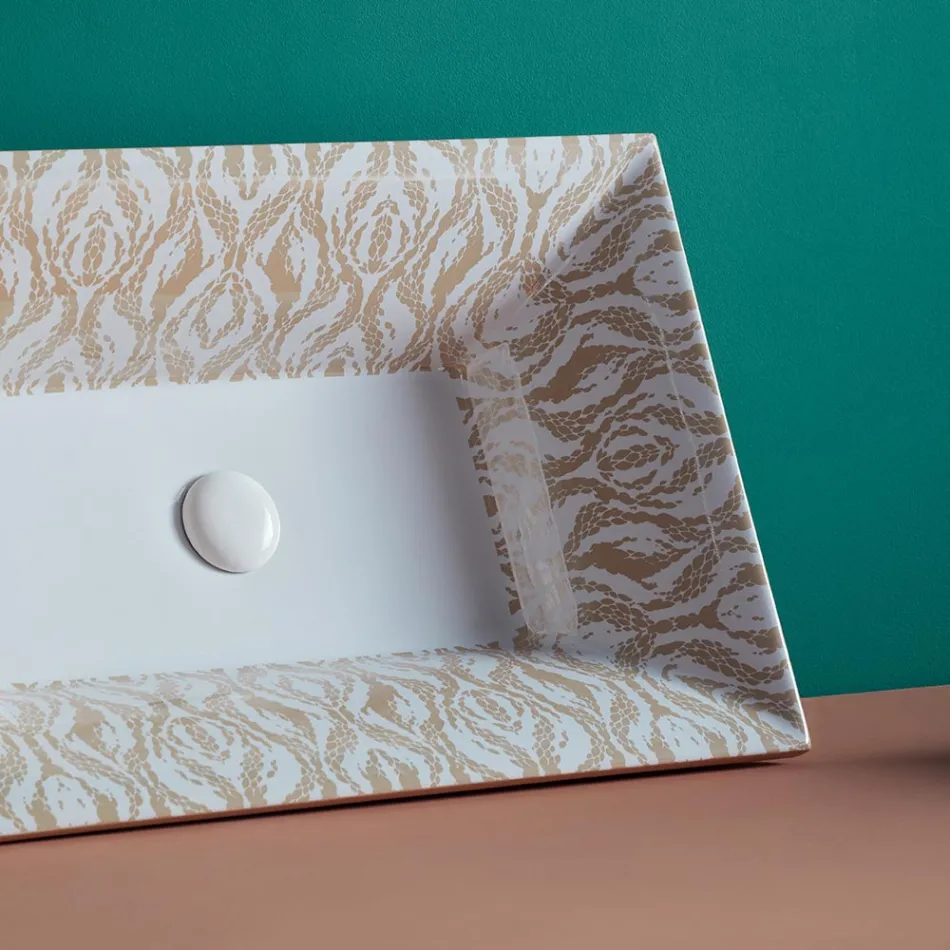 Halbeinbauwaschbecken aus Schamotteton in verschiedenen Ausführungen, hergestellt in Italien – Ultima Viadurini