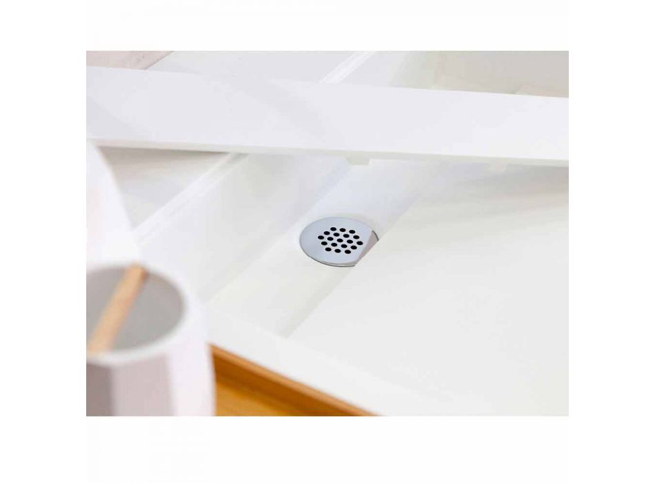 Hänge- / Aufsatzwaschbecken mit Enna Solid Surface-Speichertank Viadurini