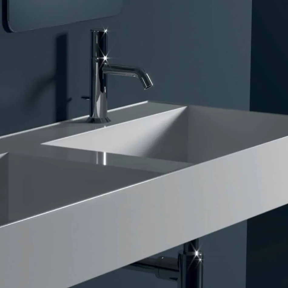 Modernes Design Wand-Waschbecken aus Keramik Sun 120x45 cm hergestellt in Italien Viadurini