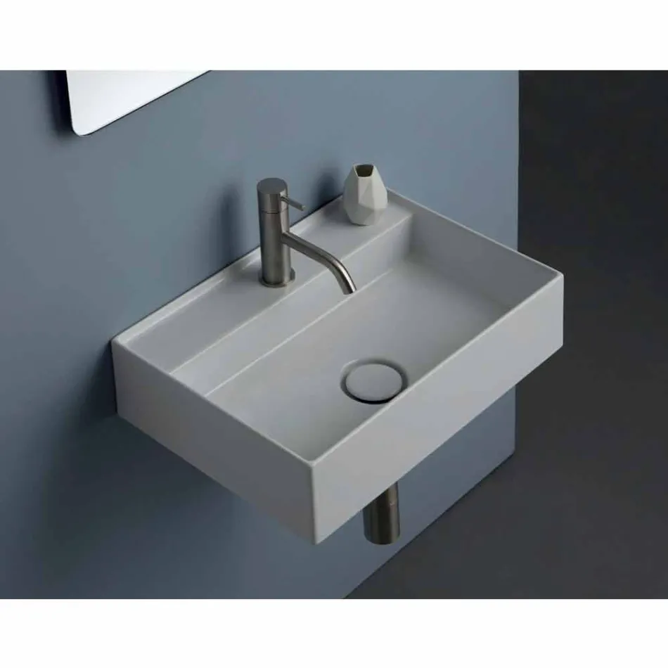 Hänge-Waschbecken aus Keramik Sun 50x35 cm, in verschiedenen Farben erhältlich Viadurini