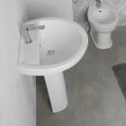 Weißes Keramik-Standwaschbecken mit elegantem, modernem Design – Silica Viadurini