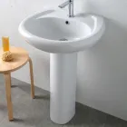 Weißes Keramik-Standwaschbecken mit elegantem, modernem Design – Silica Viadurini
