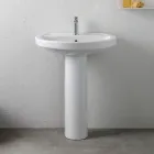 Weißes Keramik-Standwaschbecken mit elegantem, modernem Design – Silica Viadurini