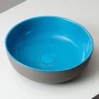 Aufsatzwaschbecken aus dunklem Raku, hergestellt in Italien - Tropf Viadurini