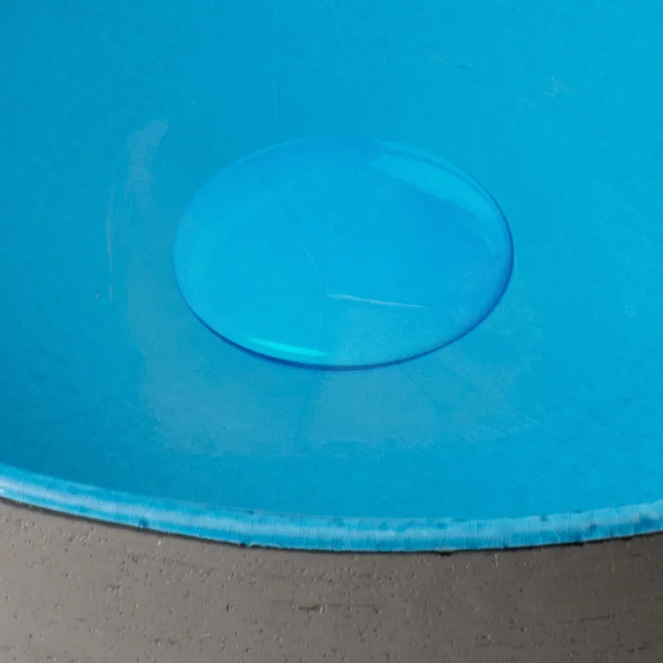 Aufsatzwaschbecken aus dunklem Raku, hergestellt in Italien - Tropf Viadurini