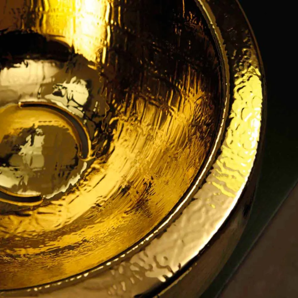 Design-Aufsatzwaschtisch aus vergoldeter Italien Elisa Keramik Viadurini