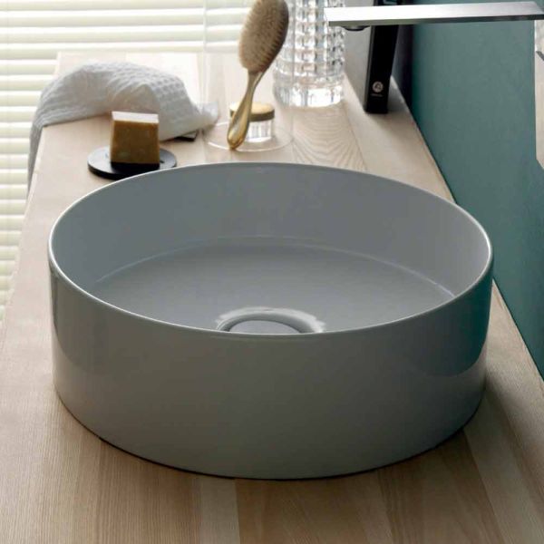 Sun circle modernes aufsatzwaschbecken aus keramik, rund, durchmesser 40 cm