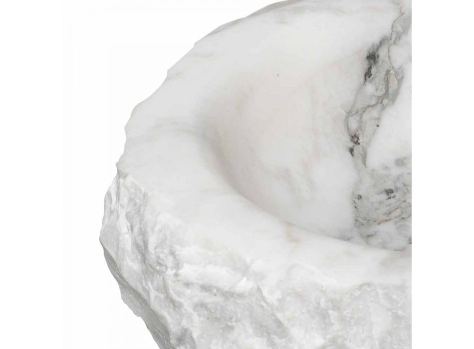 Rundes Aufsatzwaschbecken aus Carrara-Marmor Made in Italy - Canova Viadurini