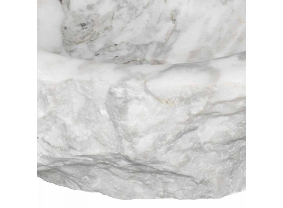 Rundes Aufsatzwaschbecken aus Carrara-Marmor Made in Italy - Canova Viadurini