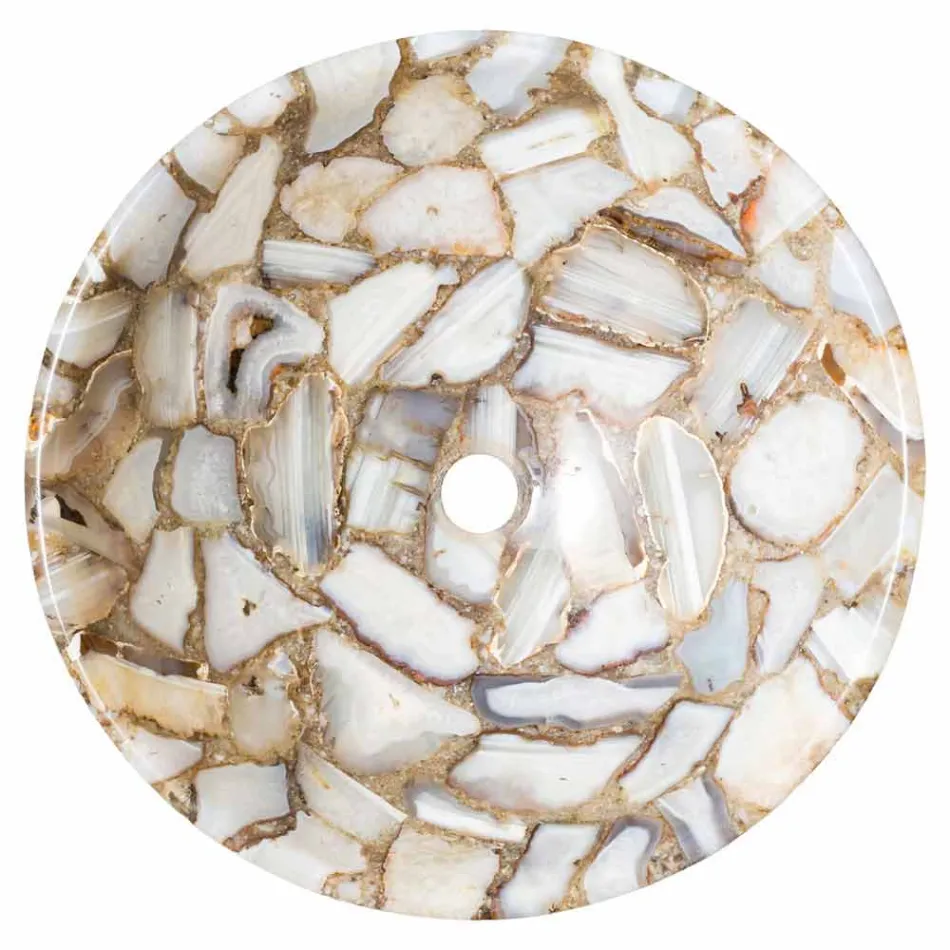 Mila Achat Stein runden Arbeitsplatte Waschbecken, einzigartiges Stück Viadurini