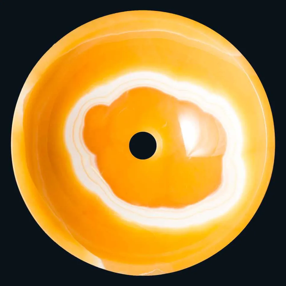 Aufsatzwaschtisch in orange Onyx Stein Aris Viadurini