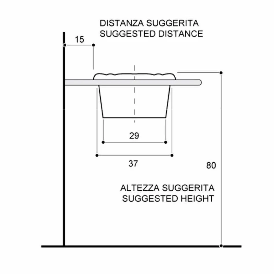 Rundes Einbauwaschbecken aus klassischem Porzellan made in Italy, Santiago Viadurini