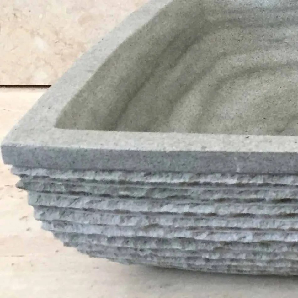 Grünes Aufsatzwaschbecken aus Hilda-Stein Viadurini