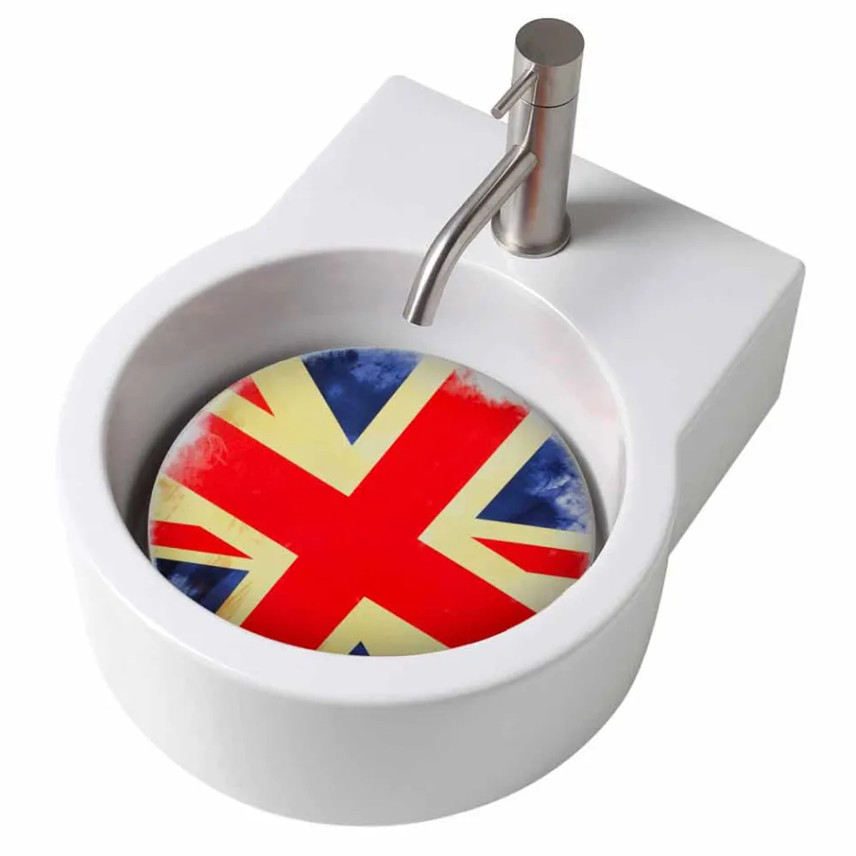 Handwaschbarer runder Aufsatz- / Aufsatzwaschtisch made in Italy Tor Viadurini