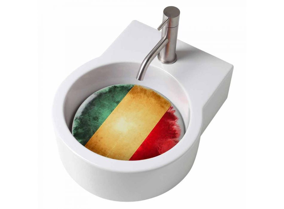 Handwaschbarer runder Aufsatz- / Aufsatzwaschtisch made in Italy Tor Viadurini