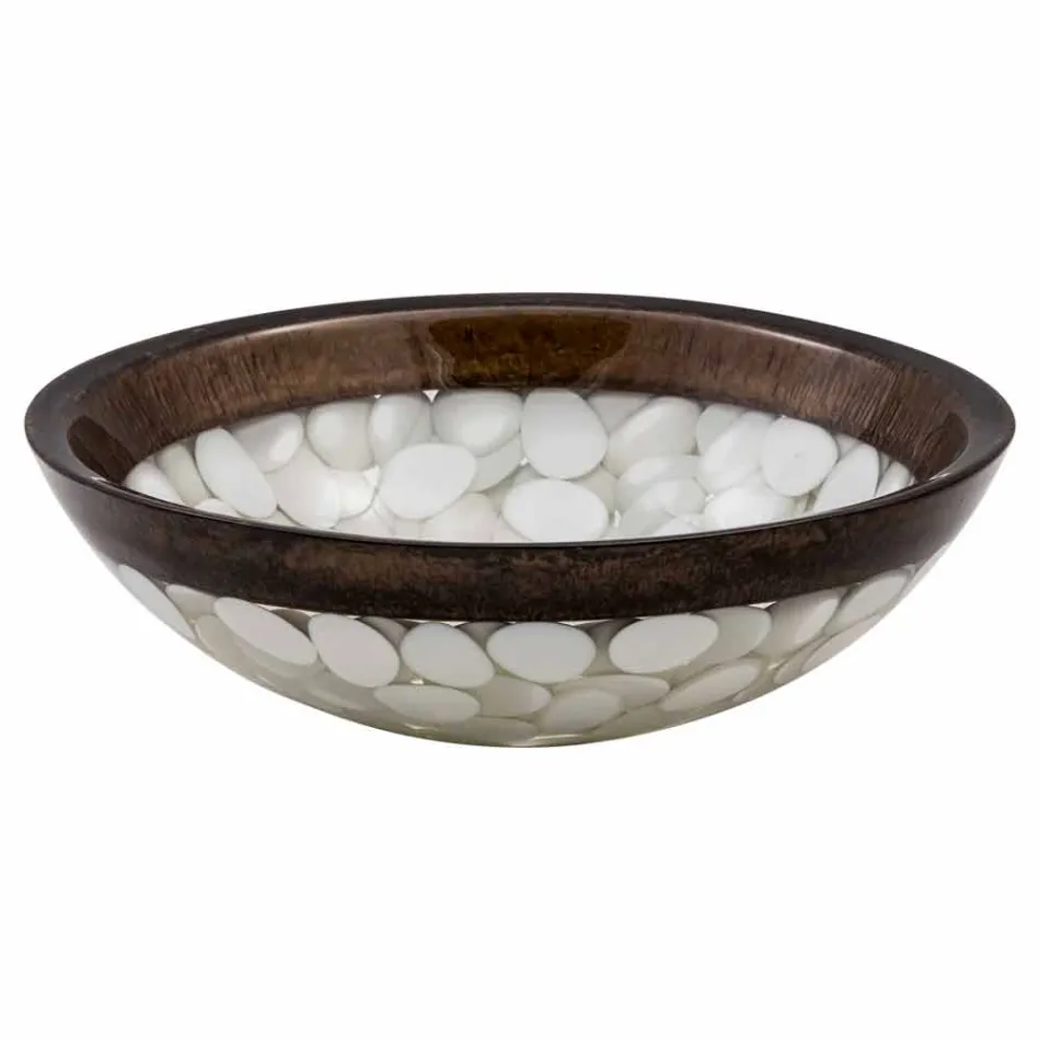 Runde handgefertigte Spüle aus Harz, Buguggiate Viadurini