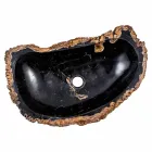 Moderne Arbeitsspüle aus fossilem Holz, Negrar Viadurini