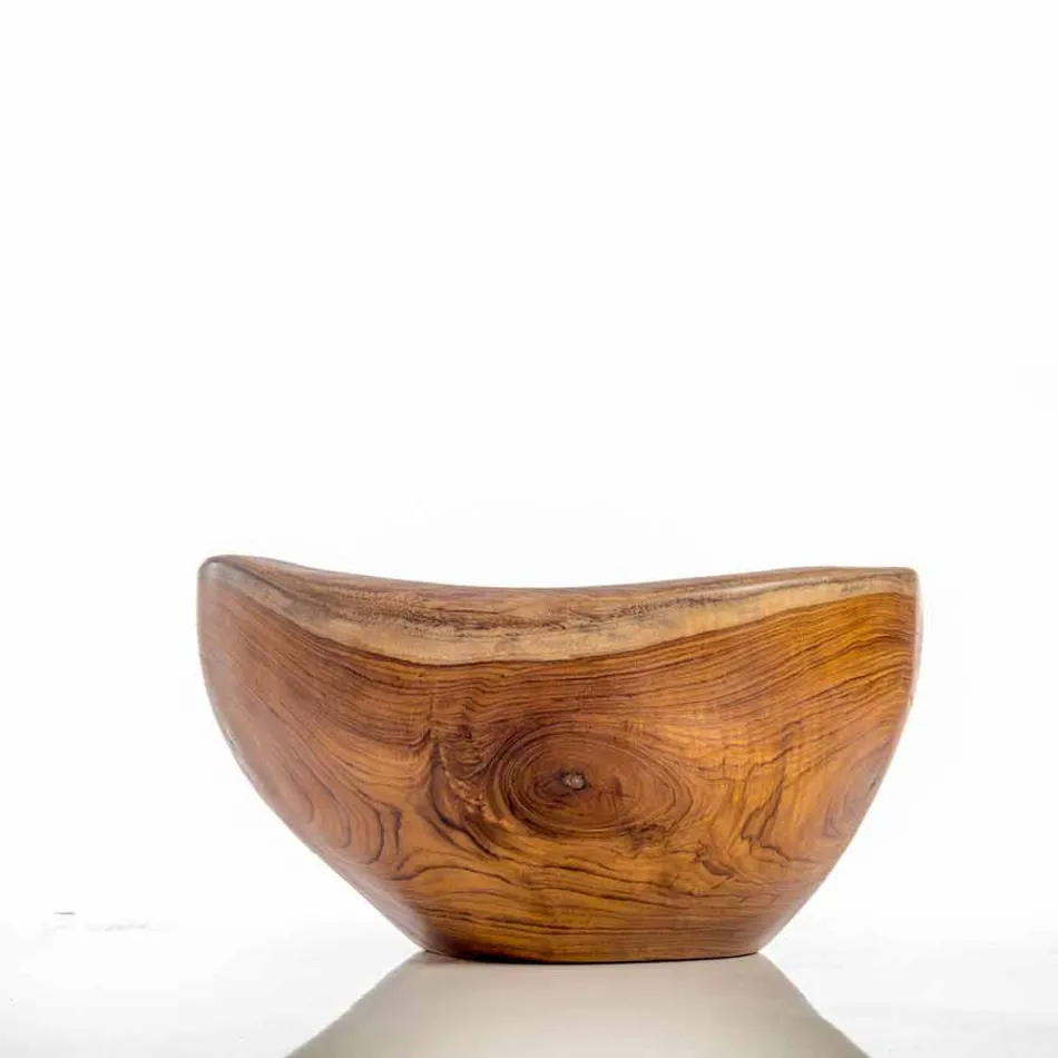 Modernes Aufsatzwaschbecken aus natürlichem Teakholz von Vigevano Viadurini