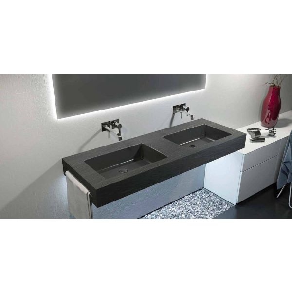 Modernes doppelte wandwaschbecken aus texolid made in italy, rufina