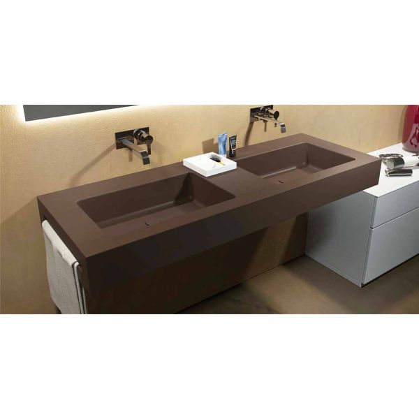Modernes doppelte wand hängewaschbecken aus luxolid made in italy, ruffano