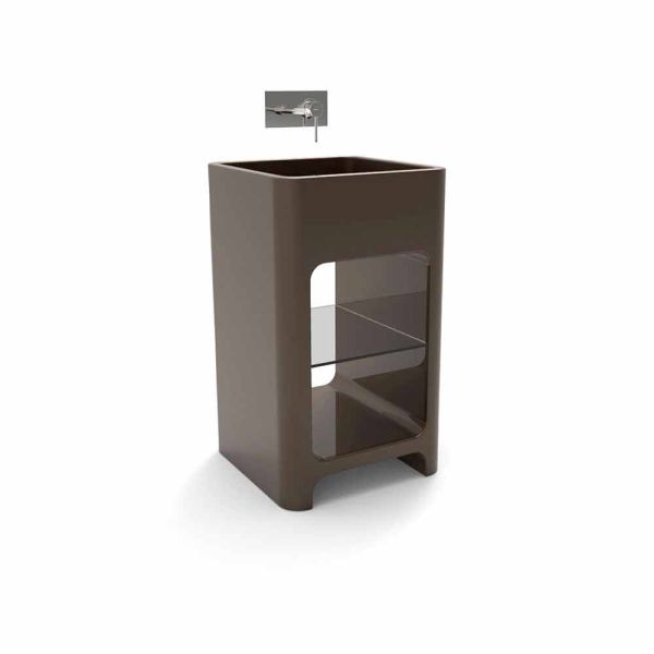 Modernes freistehendes monoblock-waschbecken, hergestellt in italien, tufino