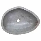 Moderne Arbeitsspüle aus handgearbeitetem Flussstein, Buriasco Viadurini