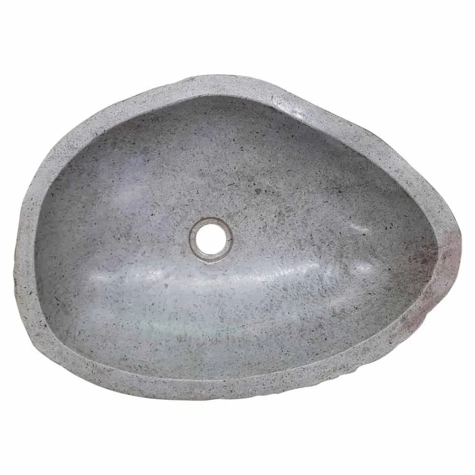 Moderne Arbeitsspüle aus handgearbeitetem Flussstein, Buriasco Viadurini