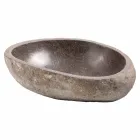 Moderne Arbeitsspüle aus handgearbeitetem Flussstein, Buriasco Viadurini