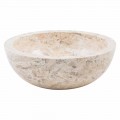 Handgearbeitetes rundes Aufsatzwaschbecken aus Marmor, Nibbiano