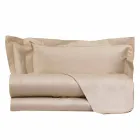 Einfarbige Blätter komplett in Baumwollsatin für Doppelbett - Hibiskus Viadurini