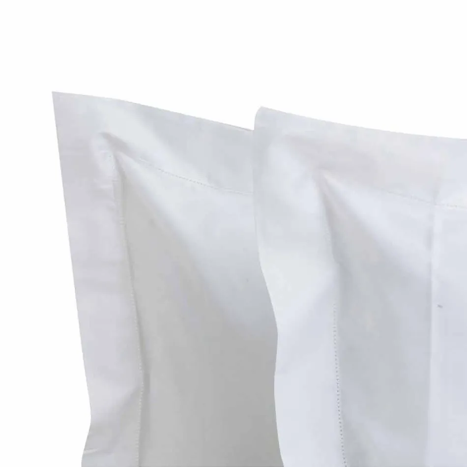 Einfarbige Blätter komplett in Baumwollsatin für Doppelbett - Hibiskus Viadurini