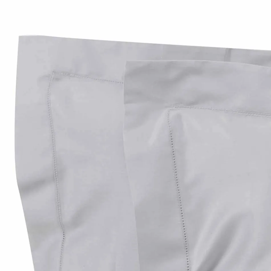 Einfarbige Blätter komplett in Baumwollsatin für Doppelbett - Hibiskus Viadurini