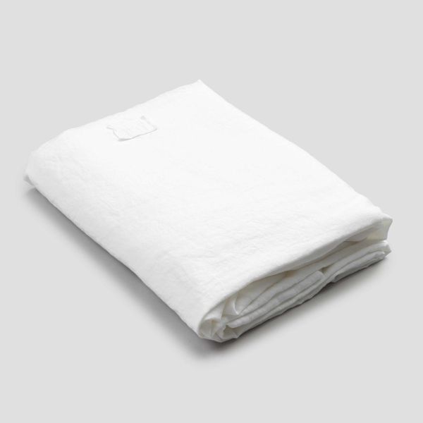 Weißes leinenbettlaken für doppelbett, luxusdesign made in italy - fiumano