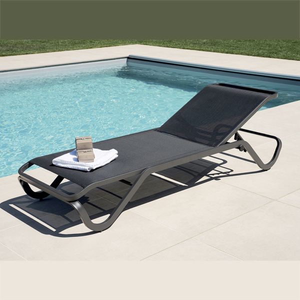 Solaya 194x65 cm outdoor-sonnenliege aus aluminium und textilene