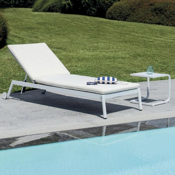 205 x 76 cm aluminium-gartenliege mit kissen - tessara